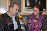Alessandro Melioli, dell'Unione Latina, intervistato dalla giornalista  Patricia Ynestroza